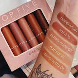Set de Labiales Top Five Mousse Matte Lipstick Send Nudes - Italia Deluxe