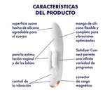 Double Flex Rabbit Vibrador con Aplicación + Estimulación del Punto G, del Clítoris y Labios Negro - Satisfyer Oh My Pleasure