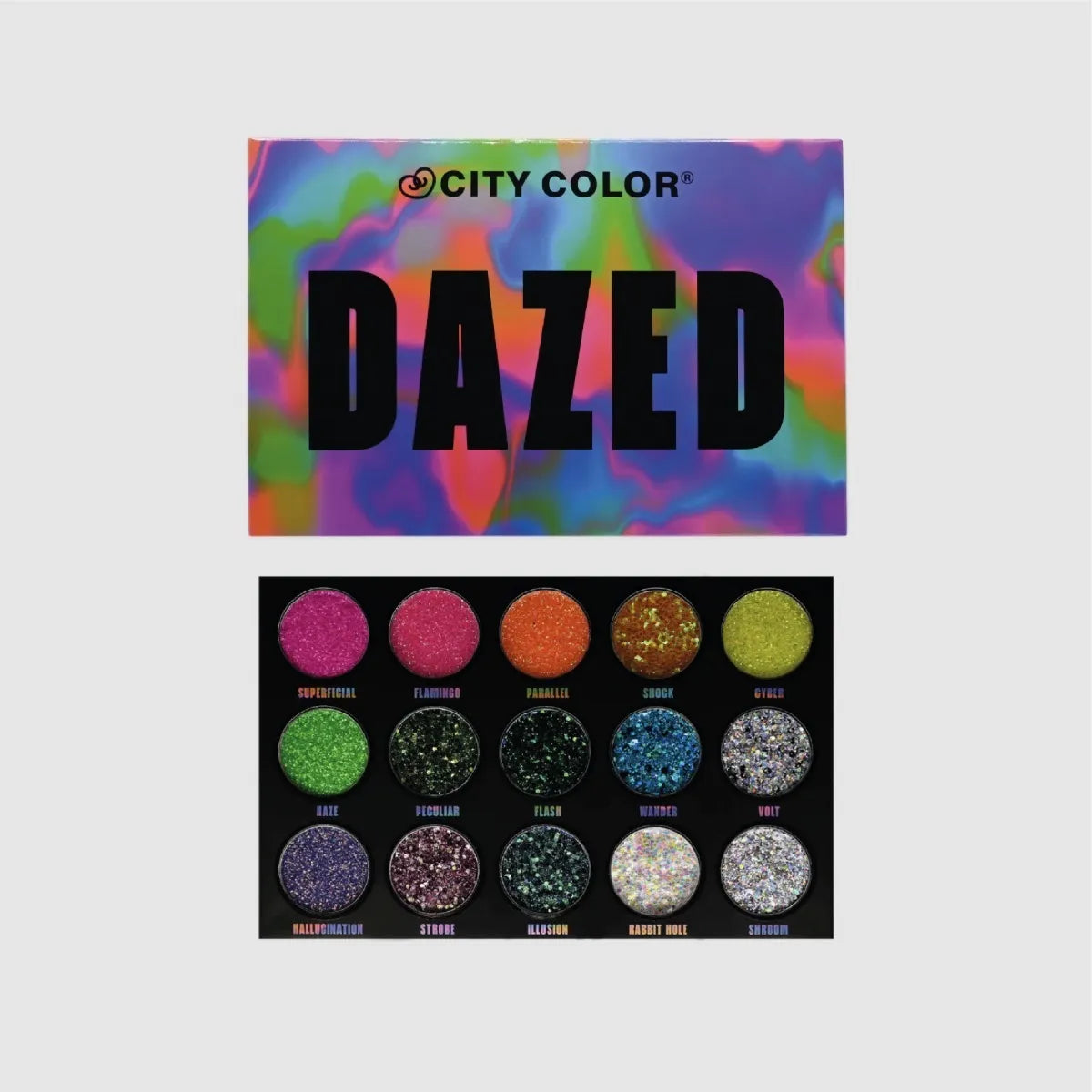 Dazed paleta de sombras en glitter para ojos City Color Schatzi Store