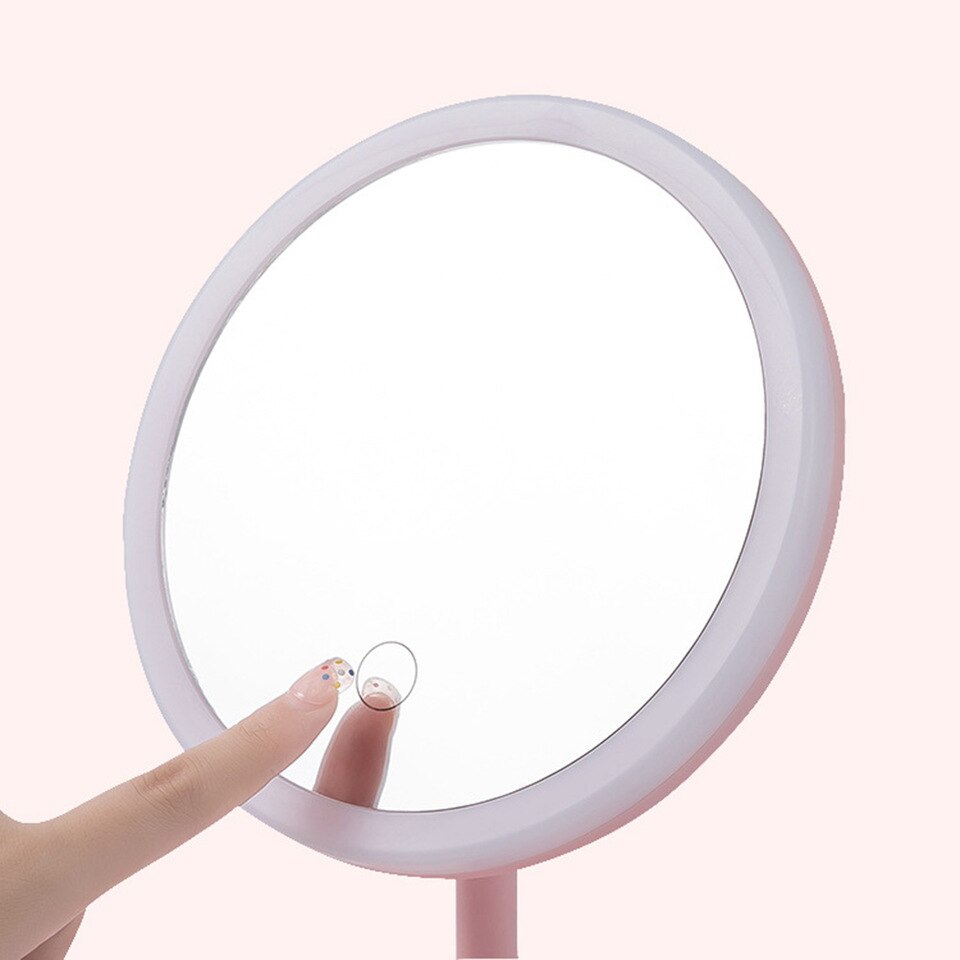 Espejo luz led circular blanco recargable – Schatzi Store