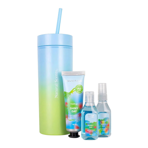 Vaso Matte Shiny Day Kit de Regalo Termo, Crema, Jabón y Perfume - Natural Scents