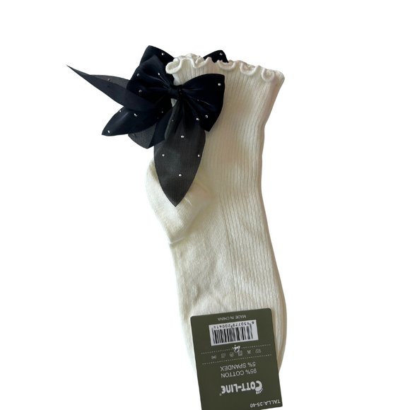 Calcetas de algodón con moño decorativo - Cott-Line