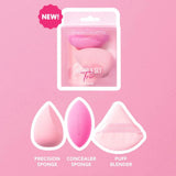 Blend & Set trio de esponjas y borla  - Beauty Creations