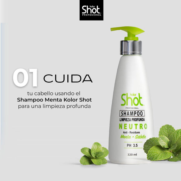 Shampoo Limpieza Profunda Menta Sabila 300 ml - Kolor Shot