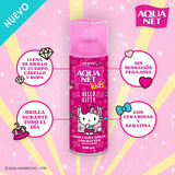Spray para el cabello y cuerpo con glitter rose gold Hello Kitty - Aqua net