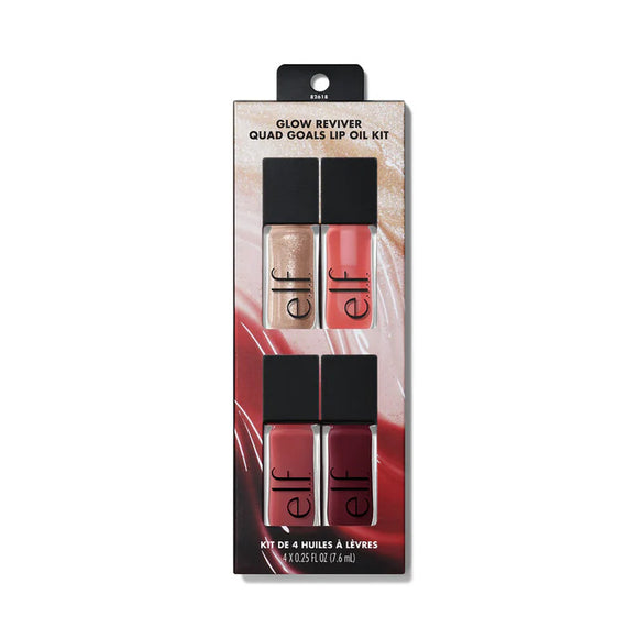 Glow Reviver Lip Oil Kit Quad Goals - e.l.f.