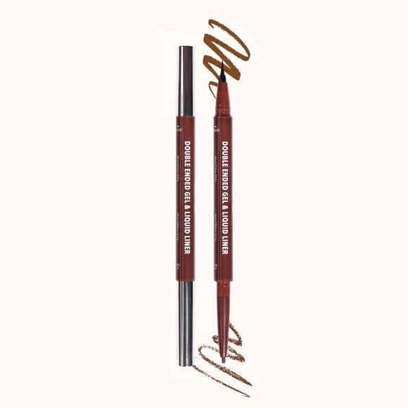 Double ended gel & liquid liner Delineador para ojos doble café - MOIRA