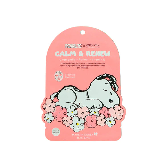 Mascarilla Manzanilla + Retinol + Vitamina E Calm and Renew - Celavi x Snoopy