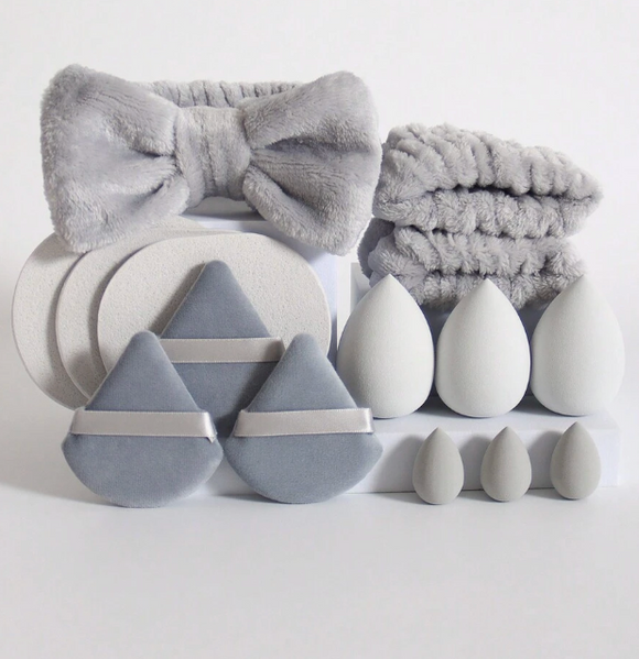Kit de bolsas, esponjas y banditas skin care