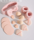 Kit de bolsas, esponjas y banditas skin care