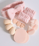 Kit de bolsas, esponjas y banditas skin care