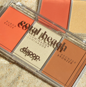 Coral Beach paleta de rubor, iluminador y bronceador - Dapop
