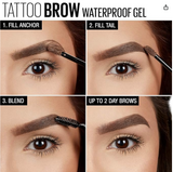 Fijador de ceja con color Waterproof brow gel Tattoo Studio - Maybelline