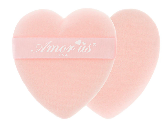 Kit 2 Borlas Corazón Makeup Powder Puff - Amor Us