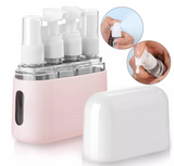 Kit de botellas para viaje de silicona transparente 4 en 1 Contenedor Rosa