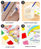 Mini libro con dibujos para pintar con acuarelas incluidas