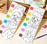 Mini libro con dibujos para pintar con acuarelas incluidas