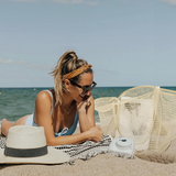 Bolso de playa color beige