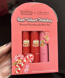 Red Velvet Holiday Rosita Fresita Strawberry Shortcake lip balm trio Lip balm - Celavi