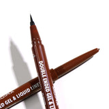 Double ended gel & liquid liner Delineador para ojos doble café - MOIRA