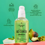dermolimpiador facial, matcha y menta, Tropical Heal, limpiador facial, gel limpiador, limpieza profunda, control de grasa, skincare, aloe vera, pepino, aguacate, alantoína, piel fresca, todo tipo de piel.