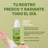 dermolimpiador facial, matcha y menta, Tropical Heal, limpiador facial, gel limpiador, limpieza profunda, control de grasa, skincare, aloe vera, pepino, aguacate, alantoína, piel fresca, todo tipo de piel.