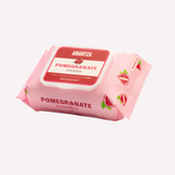 toallitas desmaquillantes de granada, toallitas limpiadoras faciales, Arantza Cosmetics, desmaquillante facial, limpieza facial, toallitas antioxidantes, extracto de granada, remover maquillaje, cuidado de la piel, skincare, toallitas para todo tipo de piel.