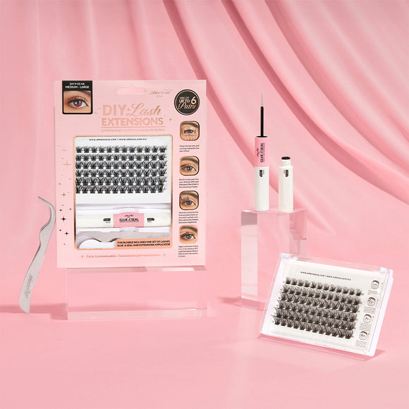 Kit DIY Lash Extensions extensiones sintéticas para pestañas con pegamento y pinzas - Amor Us