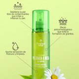mist facial, piel grasa, Tropical Heal, té verde, manzanilla, mentol, control de grasa, spray facial, cuidado facial, acabado mate, skincare.