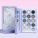 paleta de sombras, MOIRA, Celestial Chic, eyeshadow palette, sombras mate, sombras shimmer, tonos fríos, smoky eyes, maquillaje de ojos, cruelty free, vegan.