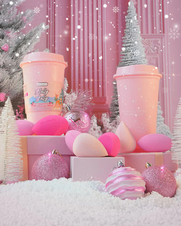 Holly Jolly Blender Vaso con 4 Beauty Blenders - Beauty Creations