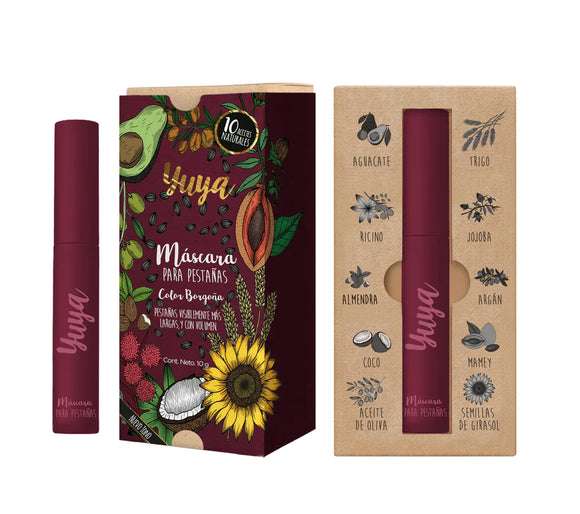Máscara de pestañas 10 aceites naturales (Color borgoña) - YUYA Republic Cosmetics