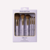 set de brochas Bridgerton, The Finishing Touch, brochas de maquillaje, brochas para rostro, brochas para ojos, set profesional de brochas, maquillaje Bridgerton, Sinless Beauty, brochas cruelty free, herramientas de maquillaje