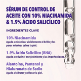 oil control serum, MOIRA, niacinamide serum, salicylic acid serum, serum para piel grasa, control de brillo, blemish care, skincare, serum hidratante, gel serum.