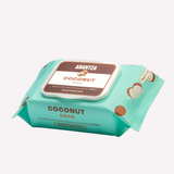toallitas desmaquillantes de coco, toallitas limpiadoras faciales, Arantza Cosmetics, desmaquillante facial, limpieza facial, toallitas para piel seca, cuidado de la piel, remover maquillaje, aceite de coco, skincare, toallitas humectantes.