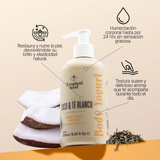 yogurt corporal, hidratante corporal, provitamina B5, Tropical Heal, body yogurt, crema corporal, aloe vera, coco, té blanco, humectación corporal, cuidado corporal, skincare corporal.