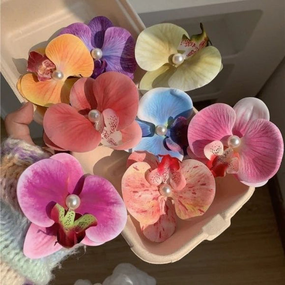 Clip accesorio con orquídea para el cabello
