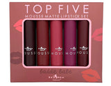 Set de Labiales Top Five Mousse Matte Lipstick Baddie Babe - Italia Deluxe