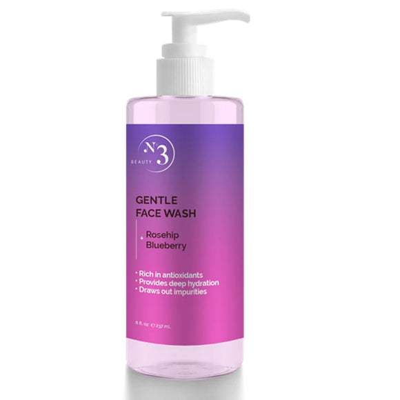 Limpiador Facial Suave de Rosa y Mora Azul 237 ml - No 3 Beauty