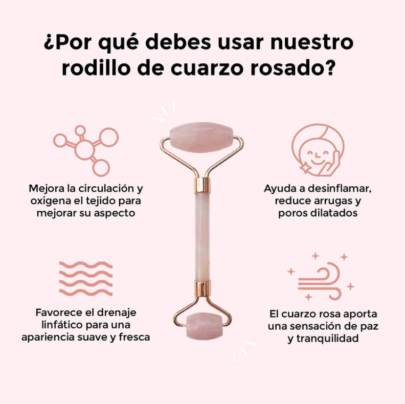Druni Rolon De Cuarzo Rosa Cuarzo Rosa Beneficios Rodillo Jade El