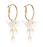 Aretes flores acrílico colgantes n64