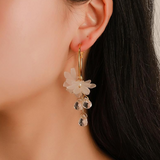 Aretes flores acrílico colgantes n64