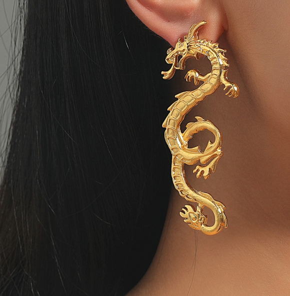 Aretes Dragón Dorado Z42