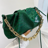Bolsa cadena ajustable color verde animal print