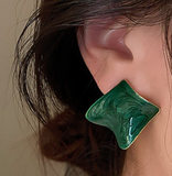Aretes cuadrados verdes N39