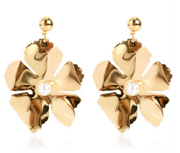 Aretes flor dorada N38