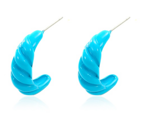 Aretes retro color azul N63