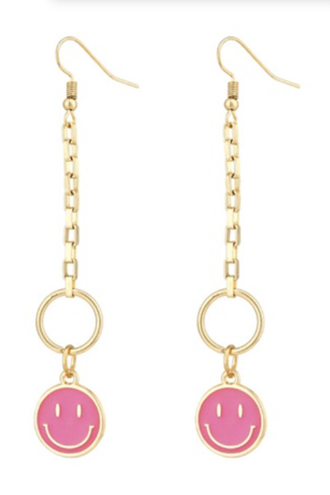 Aretes carita feliz rosa N19
