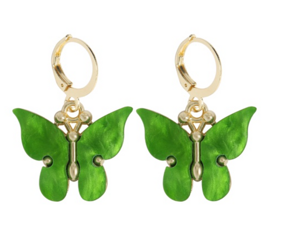 Aretes mariposa verde N54