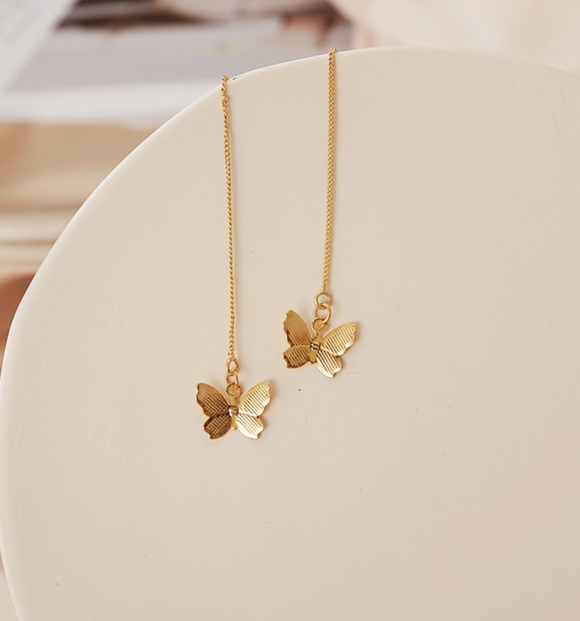 Aretes largos mariposa N45